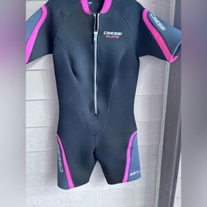 CRESSI Playa  WOMEN'S LIDO 2.5 MM  SHORTY WETSUIT BLACK AND Pink Size XXL